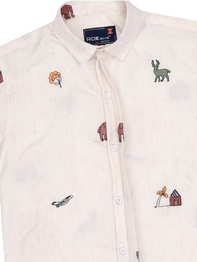 Gracecharm Boys Cotton Casual Full Sleeve Shirt