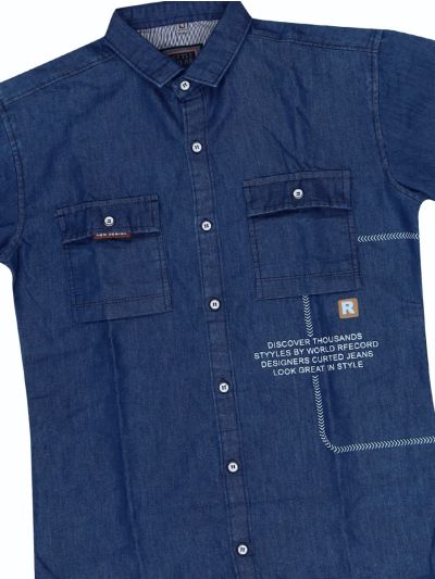 Gracecharm Boys Soft Denim Casual Full Sleeve Shirt