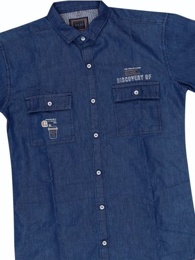Gracecharm Boys Soft Denim Casual Full Sleeve Shirt