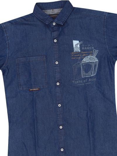 Gracecharm Boys Soft Denim Casual Full Sleeve Shirt