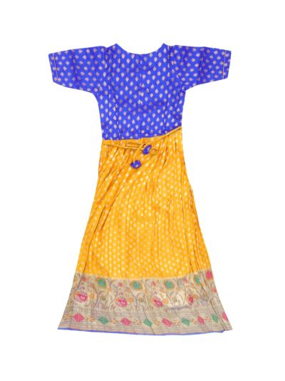 Charming Girls Readymade Banarasi Pattu Pavadai Set