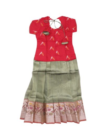 Charming Girls Readymade Silk Pattu Pavadai Set