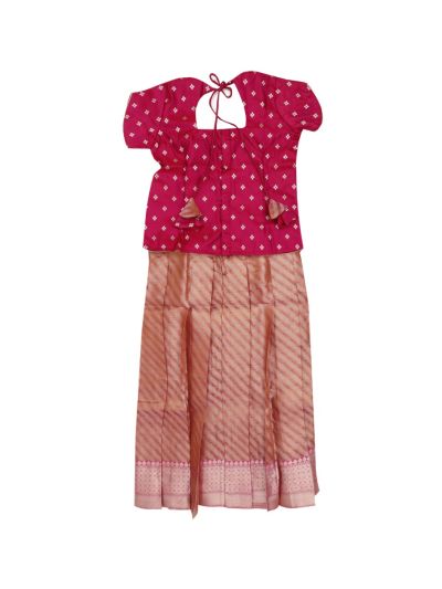 Charming Girls Readymade Tissue Pattu Pavadai Set