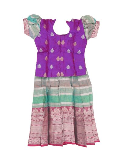 Charming Girls Readymade Tissue Pattu Pavadai Set