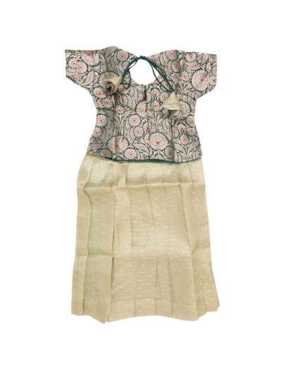 Charming Girls Readymade Banarasi Jacquard Pattu Pavadai Set