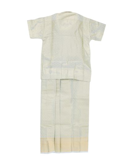 Gracecharm Boys Elegant Matching Jacquard Shirt and Dhoti Set