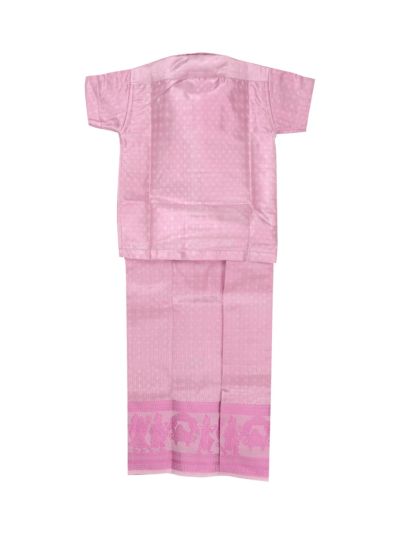 Gracecharm Boys Elegant Matching Tissue Jacquard Shirt and Dhoti Set