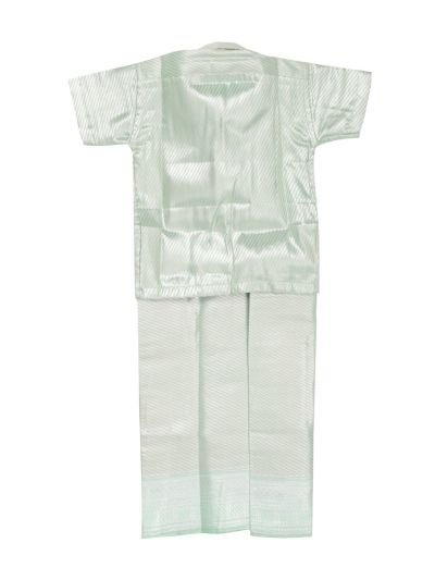 Gracecharm Boys Elegant Matching Tissue Jacquard Shirt and Dhoti Set