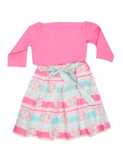 Graceful Essence Slub Cotton Girls Fancy Readymade Western Frock