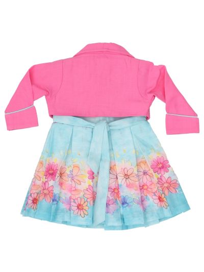 Graceful Essence Satin Girls Fancy Readymade Western Frock