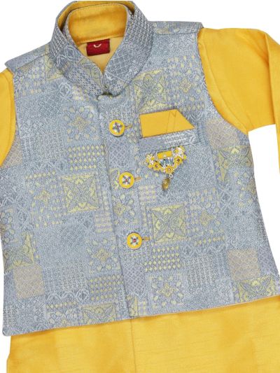 Graceful Essence Readymade Kurta Set with Waistcoat for Baby Boy