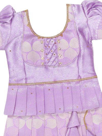 Charming Girls Readymade Stone Work Art Silk Pattu Pavadai Set