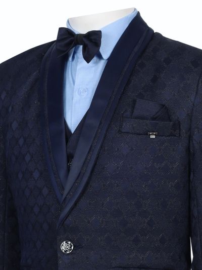 Royal Elegance Boys Premium Rayon Coat Suit with Bow Tie – Stylish Formal Outfit