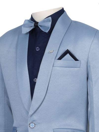 Royal Elegance Boys Premium Polynosic Coat Suit with Bow Tie – Stylish Formal Outfit