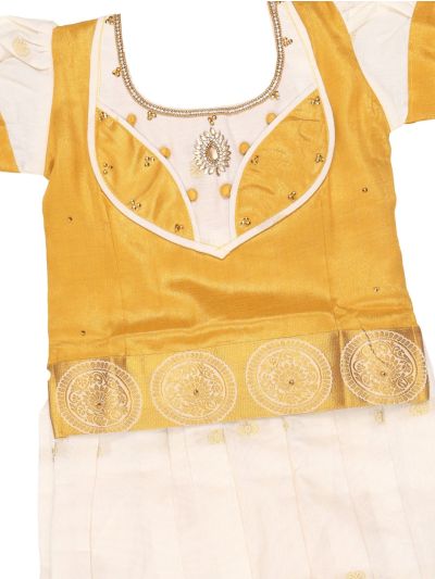 Charming Girls Readymade Stone Work Art Silk Pattu Pavadai Set