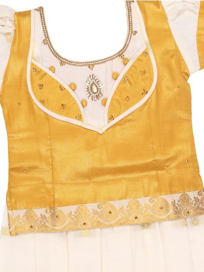 Charming Girls Readymade Stone Work Art Silk Pattu Pavadai Set