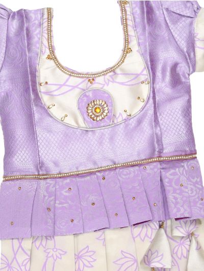 Charming Girls Readymade Stone Work Art Silk Pattu Pavadai Set