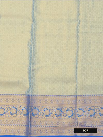 Kanmanie Pure Silk Floral Design with Contrast Border Pavadai Material