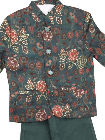 Gracecharm Boys Jacquard Ethnic jacket and Pants Set
