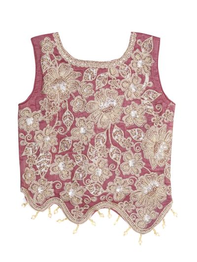 Gracecharm Crape Silk Girls Embroidered Ethnic Crop Top Palazzo Set with Dupatta
