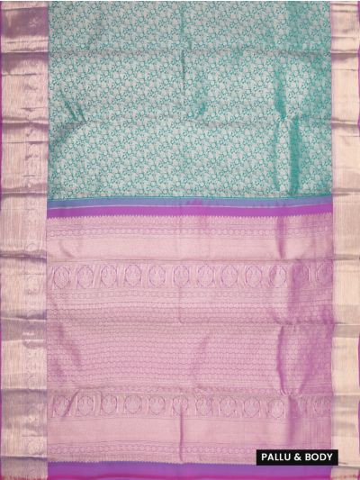 Vivaha Pure Silk Kanchipuram Wedding Jacquard Floral Motif with Zari Border Saree
