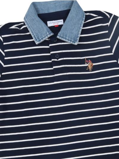 U.S. Polo Boy's Premium Hosiery Collar Half Sleeve Casual T-Shirt