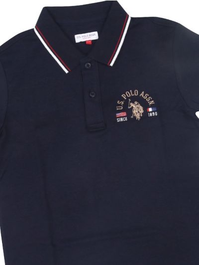 U.S. Polo Boy's Premium Hosiery Collar Half Sleeve Casual T-Shirt