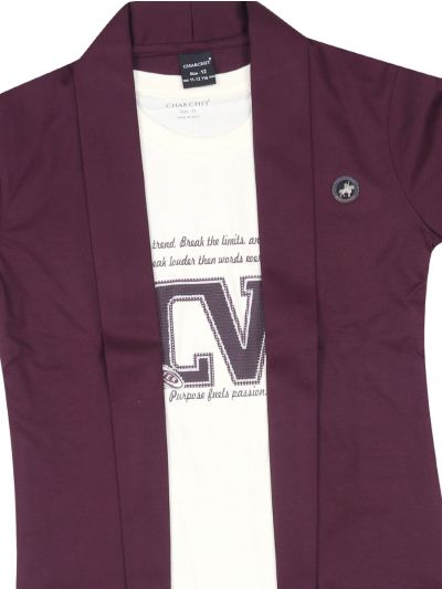 Gracecharm Boys Premium Hosiery Casual Jacket and T-Shirt