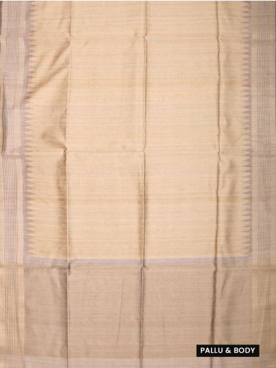 BlossomEase Art Dupion Plain with Border Saree
