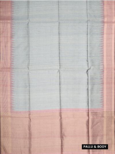 BlossomEase Art Dupion Plain with Contrast Border Saree