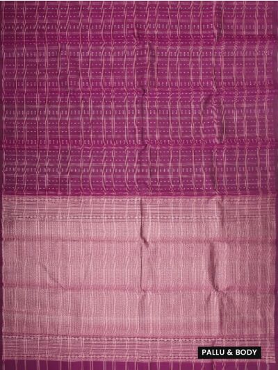Gracecharm Elegant Pure Soft Silk Checked and Dot Design with Small Border Saree