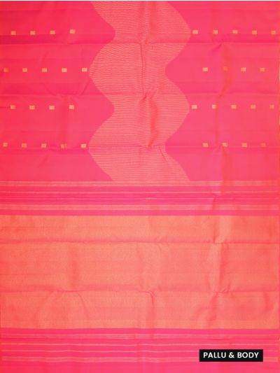 Gracecharm Elegant Pure Soft Silk Wavy Stripe and Butta Design Borderless Saree