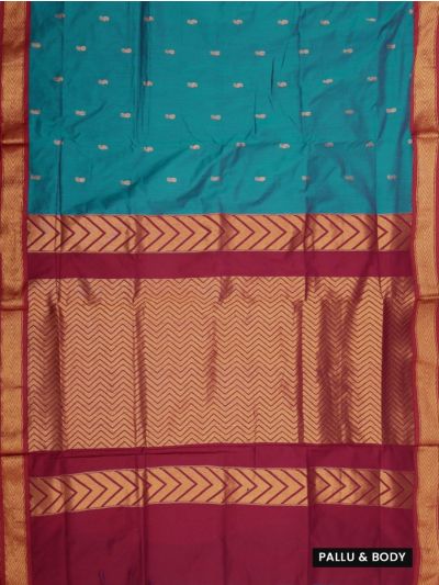 Gracecharm Elegant Kalyani Cotton Butta Design Contrast Border Saree