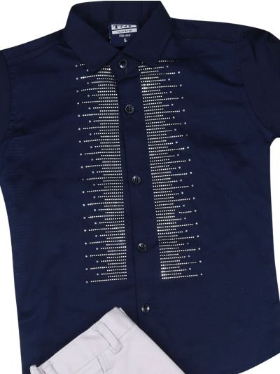 Gracecharm Boys Cotton Casual Shirt and Pant Set