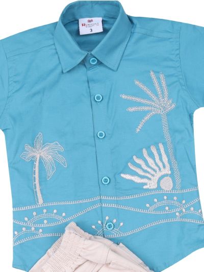 Gracecharm Boys Cotton Casual Shirt and Pant Set