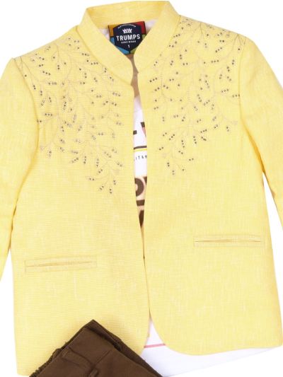 Gracecharm Boys Cotton Casual Overcoat with T-Shirt and Pant Set