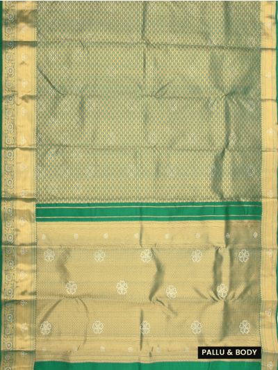 Vivaha Pure Silk Kanchipuram Traditional Floral Design with Stone Work Zari Border Saree