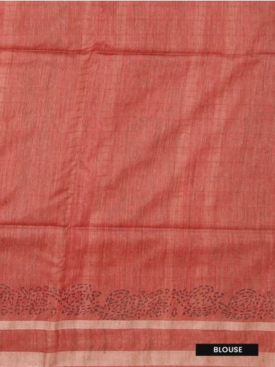 BlossomEase Art Tussar Floral Design with Border Saree