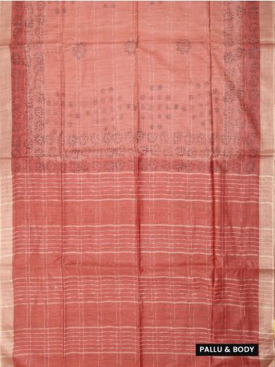 BlossomEase Art Tussar Floral Butta Design with Border Saree