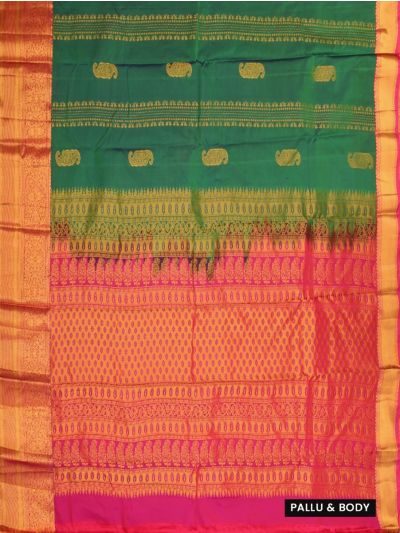 Gracecharm Art Soft Silk Striped and Butta Design with Border Saree