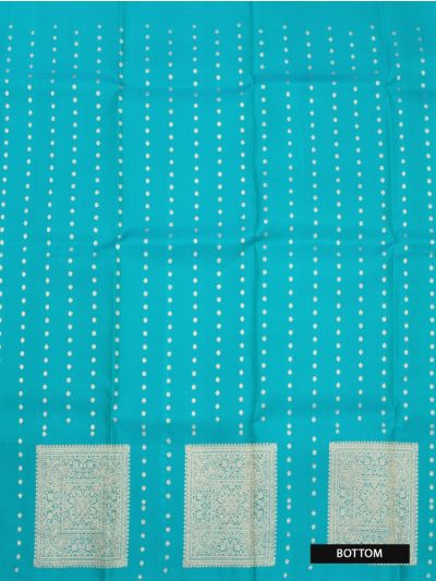 Kanmanie Emerald Glow Pure Silk Traditional Pattu Pavadai Material
