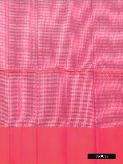 Gracecharm Elegant Pure Soft Silk Checked Design Contrast Border Saree