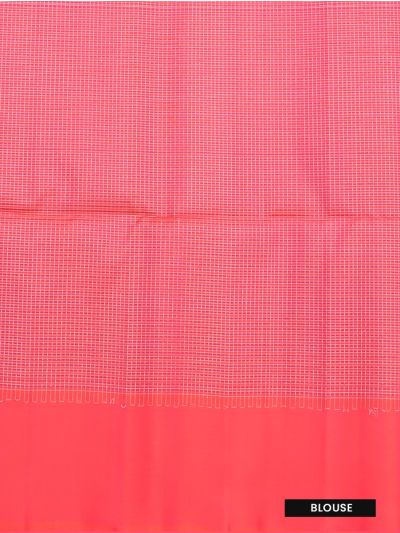 Gracecharm Elegant Pure Soft Silk Checked Design Contrast Border Saree