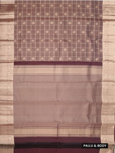 Vivaha Pure Silk Kanchipuram Wedding Jacquard Checked Butta Design Zari Border Saree