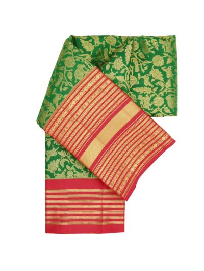 Vivaha Pure Silk Kanchipuram Wedding Jacquard Floral Motif with Zari Border Saree