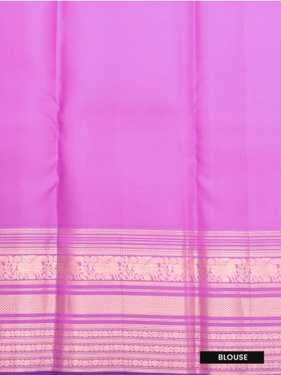 Vivaha Pure Silk Kanchipuram Wedding Jacquard Geometric Motif with Zari Border Saree