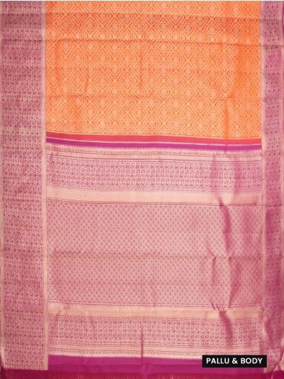 Vivaha Pure Silk Bridal Kanchipuram Geometric Motif with Zari Border Saree