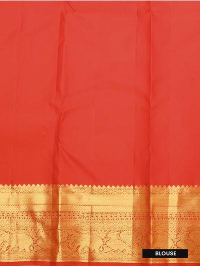 Vivaha Pure Silk Kanchipuram Wedding Jacquard Floral Motif with Zari Border Saree