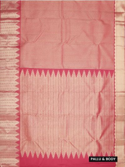 Vivaha Pure Silk Kanchipuram Wedding Chevron Striped Design with Zari Border Saree
