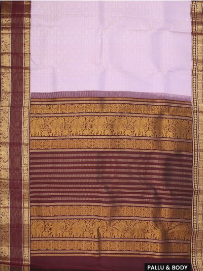 Vivaha Pure Silk Kanchipuram Wedding Jacquard Checked Motif with Zari Border Saree